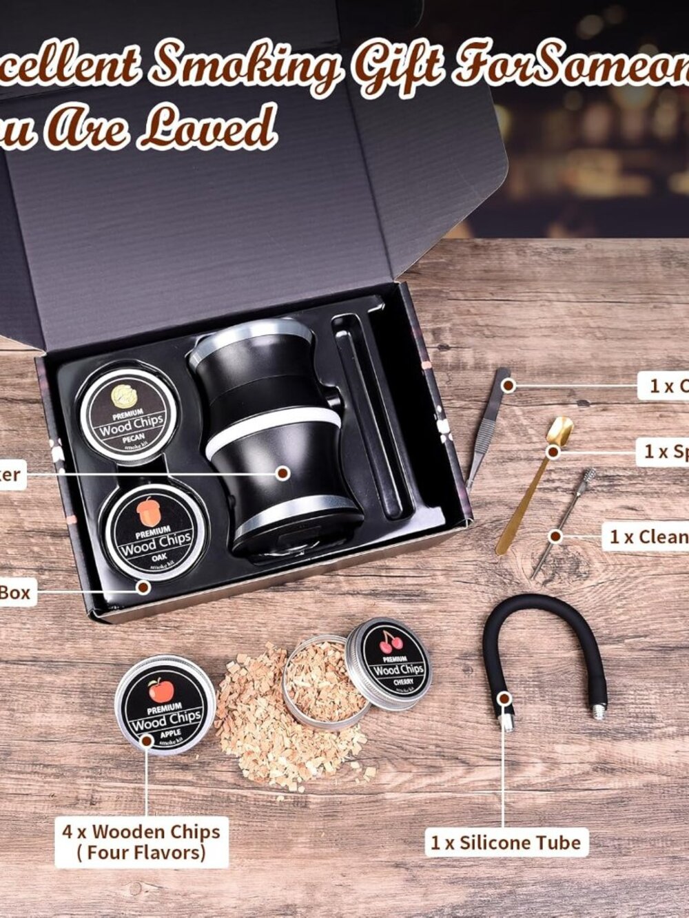 Electric Home Use Smoker Cocktail Whiskey Infuser Gift Set (1 Pack)